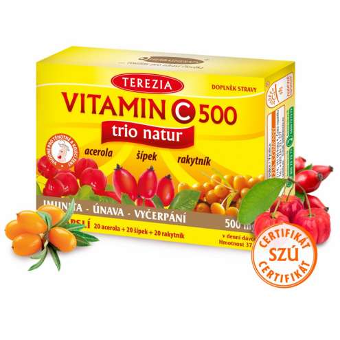 TEREZIA Vitamin C 500mg TRIO NATUR, 60 cps